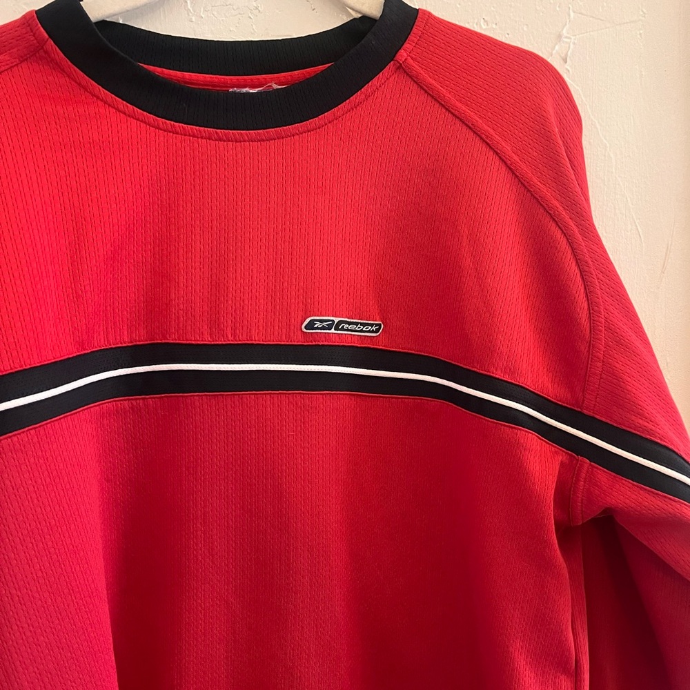 Reebok Red Sweatshirt with Black Stripe